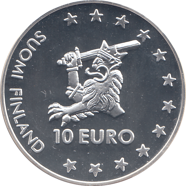 1996 SILVER PROOF FINLAND 10 EURO - WORLD COINS - Cambridgeshire Coins