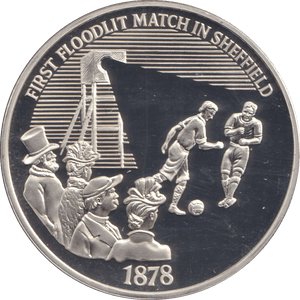 1996 SILVER PROOF FIRST FLOODLIT MATCH IN SHEFFIELD EUROPEAN FOOTBALL CHAMPIONSHIP - SILVER WORLD COINS - Cambridgeshire Coins