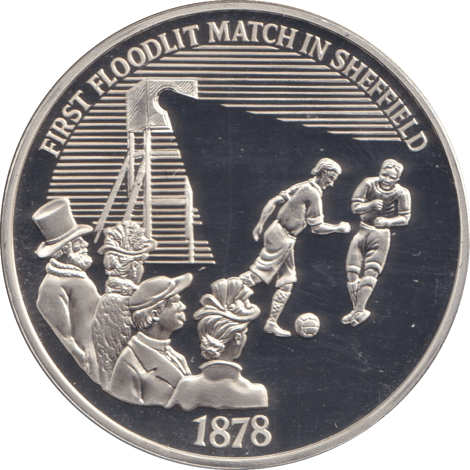 1996 SILVER PROOF FIRST FLOODLIT MATCH IN SHEFFIELD EUROPEAN FOOTBALL CHAMPIONSHIP - SILVER WORLD COINS - Cambridgeshire Coins