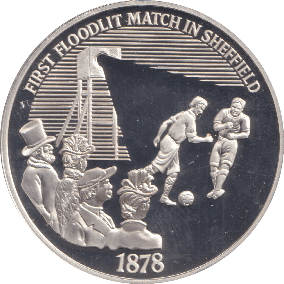 1996 SILVER PROOF FIRST FLOODLIT MATCH IN SHEFFIELD ROYAL MINT EUROPEAN FOOTBALL CHAMPIONS - SILVER WORLD COINS - Cambridgeshire Coins