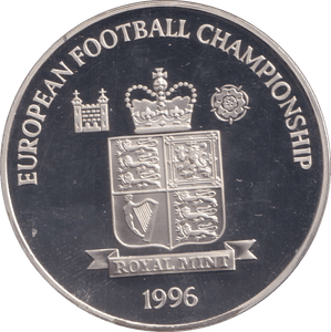 1996 SILVER PROOF FIRST MATCH GERMANY VS ENGLAND ROYAL MINT EUROPEAN FOOTBALL CHAMPIONS - SILVER WORLD COINS - Cambridgeshire Coins