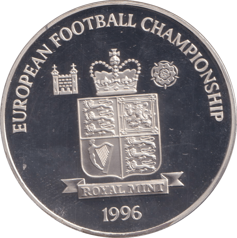 1996 SILVER PROOF FIRST MATCH GERMANY VS ENGLAND ROYAL MINT EUROPEAN FOOTBALL CHAMPIONS - SILVER WORLD COINS - Cambridgeshire Coins