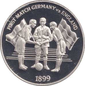 1996 SILVER PROOF FIRST MATCH GERMANY VS ENGLAND ROYAL MINT EUROPEAN FOOTBALL CHAMPIONS - SILVER WORLD COINS - Cambridgeshire Coins