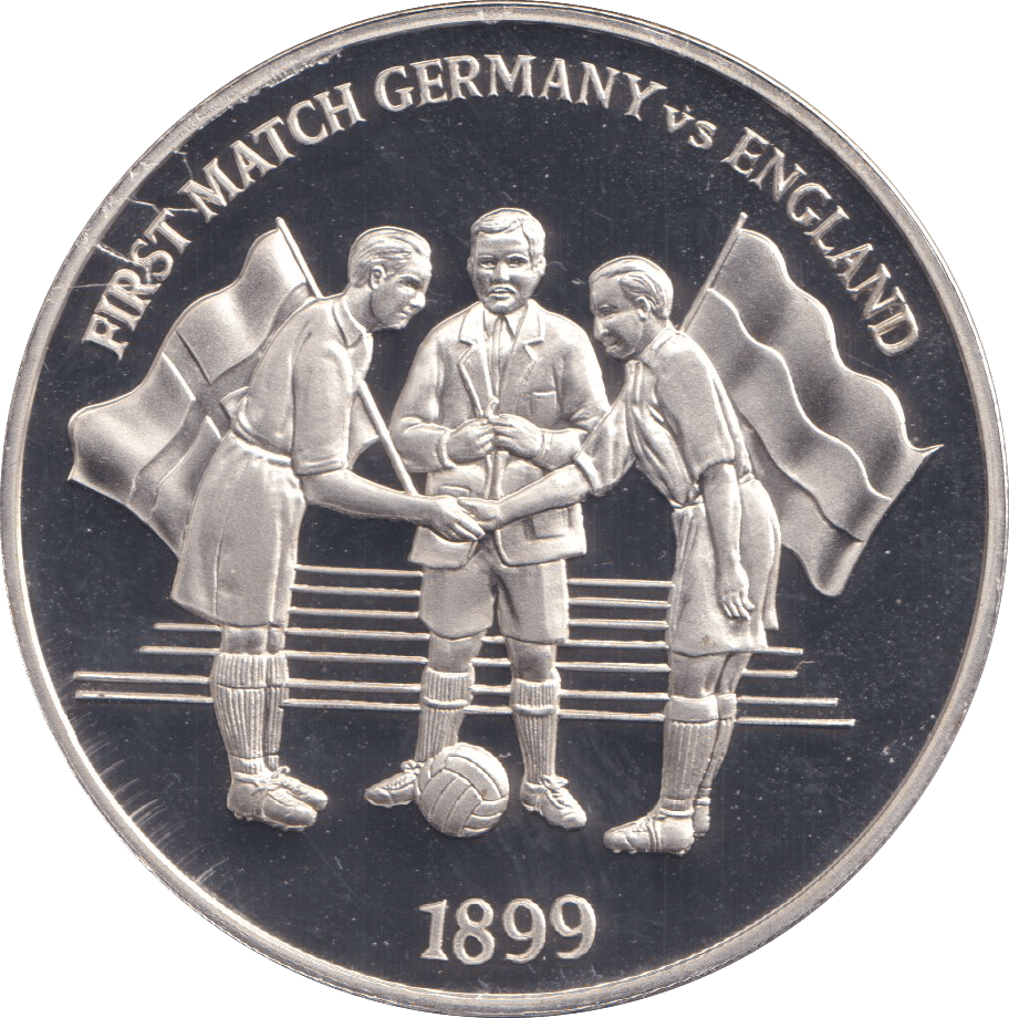 1996 SILVER PROOF FIRST MATCH GERMANY VS ENGLAND ROYAL MINT EUROPEAN FOOTBALL CHAMPIONS - SILVER WORLD COINS - Cambridgeshire Coins