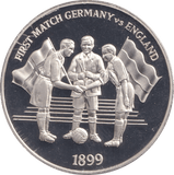 1996 SILVER PROOF FIRST MATCH GERMANY VS ENGLAND ROYAL MINT EUROPEAN FOOTBALL CHAMPIONS - SILVER WORLD COINS - Cambridgeshire Coins