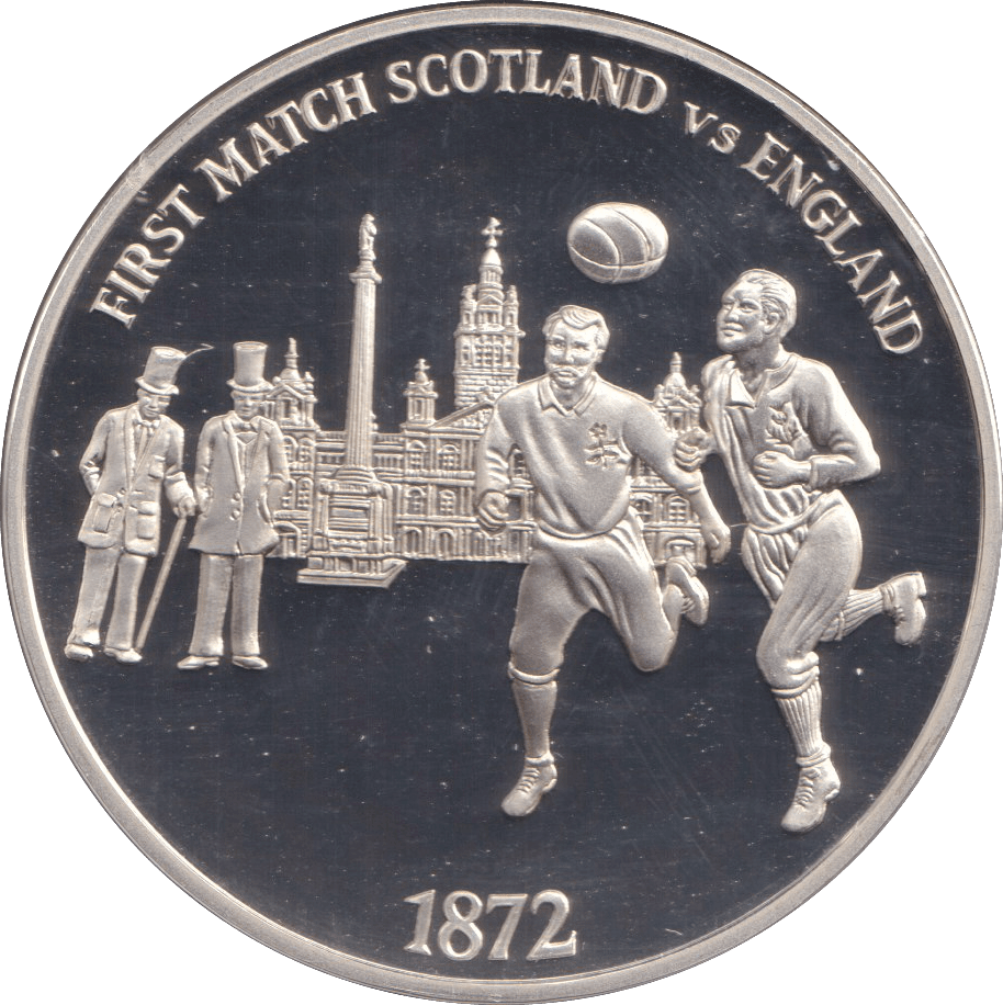1996 SILVER PROOF FIRST MATCH SCOTLAND VS ENGLAND EUROPEAN FOOTBALL CHAMPIONSHIP - SILVER WORLD COINS - Cambridgeshire Coins
