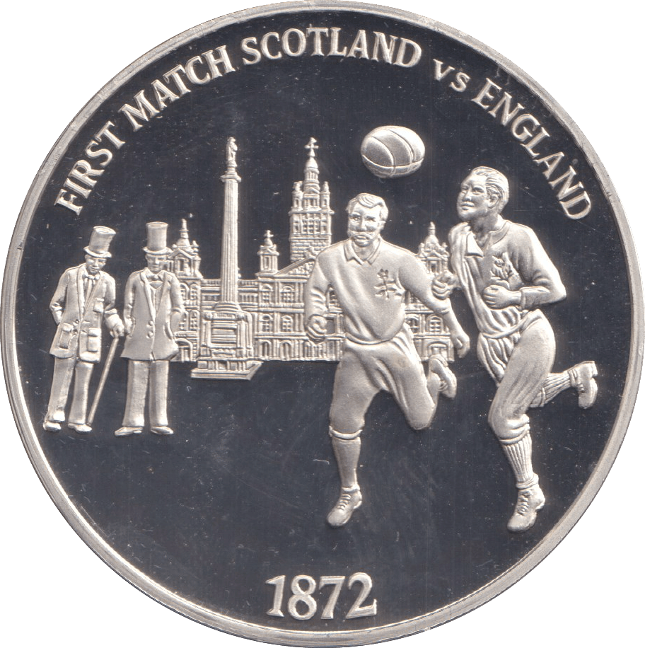 1996 SILVER PROOF FIRST MATCH SCOTLAND VS ENGLAND ROYAL MINT EUROPEAN FOOTBALL CHAMPIONS - SILVER WORLD COINS - Cambridgeshire Coins