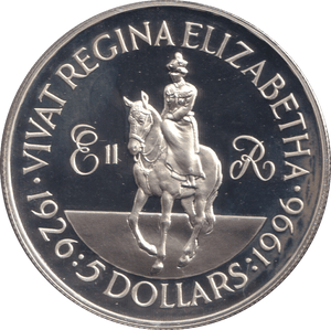 1996 SILVER PROOF FIVE DOLLAR CAYMAN ISLANDS - SILVER WORLD COINS - Cambridgeshire Coins