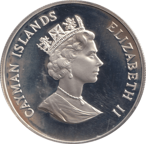 1996 SILVER PROOF FIVE DOLLAR CAYMAN ISLANDS - SILVER WORLD COINS - Cambridgeshire Coins