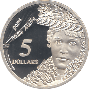 1996 SILVER PROOF FIVE DOLLARS AUSTRALIA DAME NELLIE MELBA - SILVER WORLD COINS - Cambridgeshire Coins
