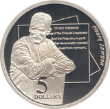 1996 SILVER PROOF FIVE DOLLARS AUSTRALIA HENRY LAWSON - SILVER WORLD COINS - Cambridgeshire Coins