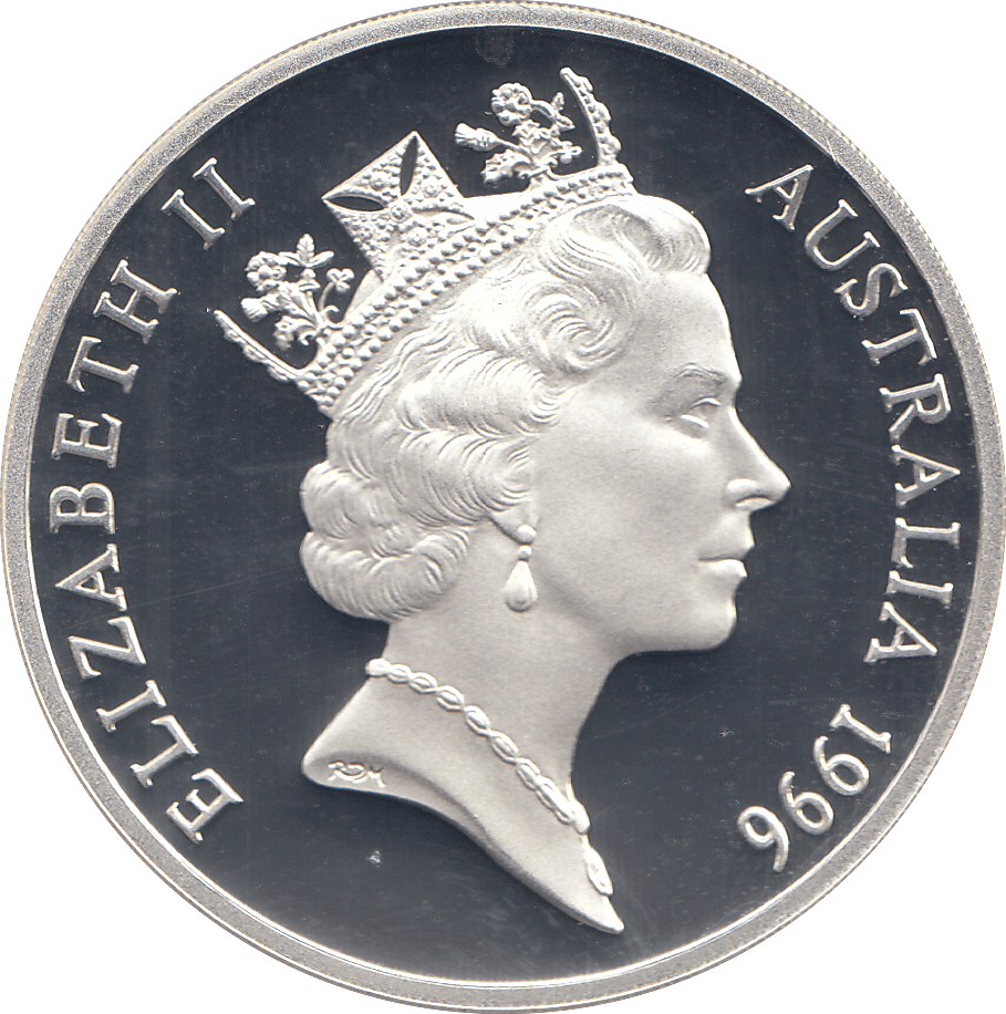 1996 SILVER PROOF FIVE DOLLARS AUSTRALIA HORSE RACING - SILVER WORLD COINS - Cambridgeshire Coins