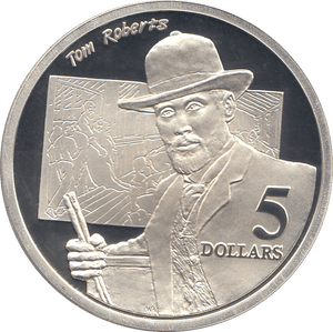 1996 SILVER PROOF FIVE DOLLARS AUSTRALIA TOM ROBERTS - SILVER WORLD COINS - Cambridgeshire Coins