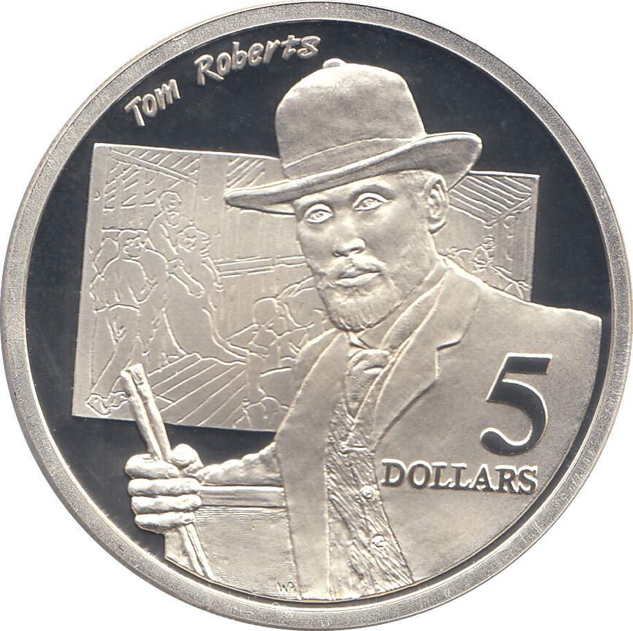 1996 SILVER PROOF FIVE DOLLARS AUSTRALIA TOM ROBERTS - SILVER WORLD COINS - Cambridgeshire Coins