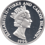 1996 SILVER PROOF FIVE DOLLARS CAYMAN ISLANDS - SILVER WORLD COINS - Cambridgeshire Coins