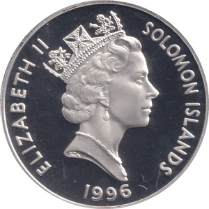 1996 SILVER PROOF FIVE DOLLARS SOLOMON ISLANDS - SILVER WORLD COINS - Cambridgeshire Coins