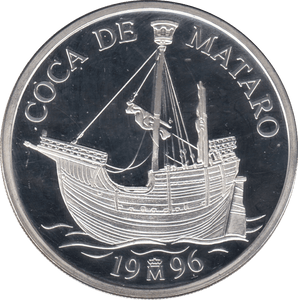 1996 SILVER PROOF FIVE ECU SPAIN - SILVER WORLD COINS - Cambridgeshire Coins