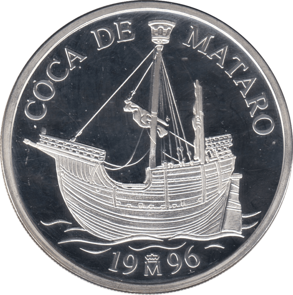 1996 SILVER PROOF FIVE ECU SPAIN - SILVER WORLD COINS - Cambridgeshire Coins