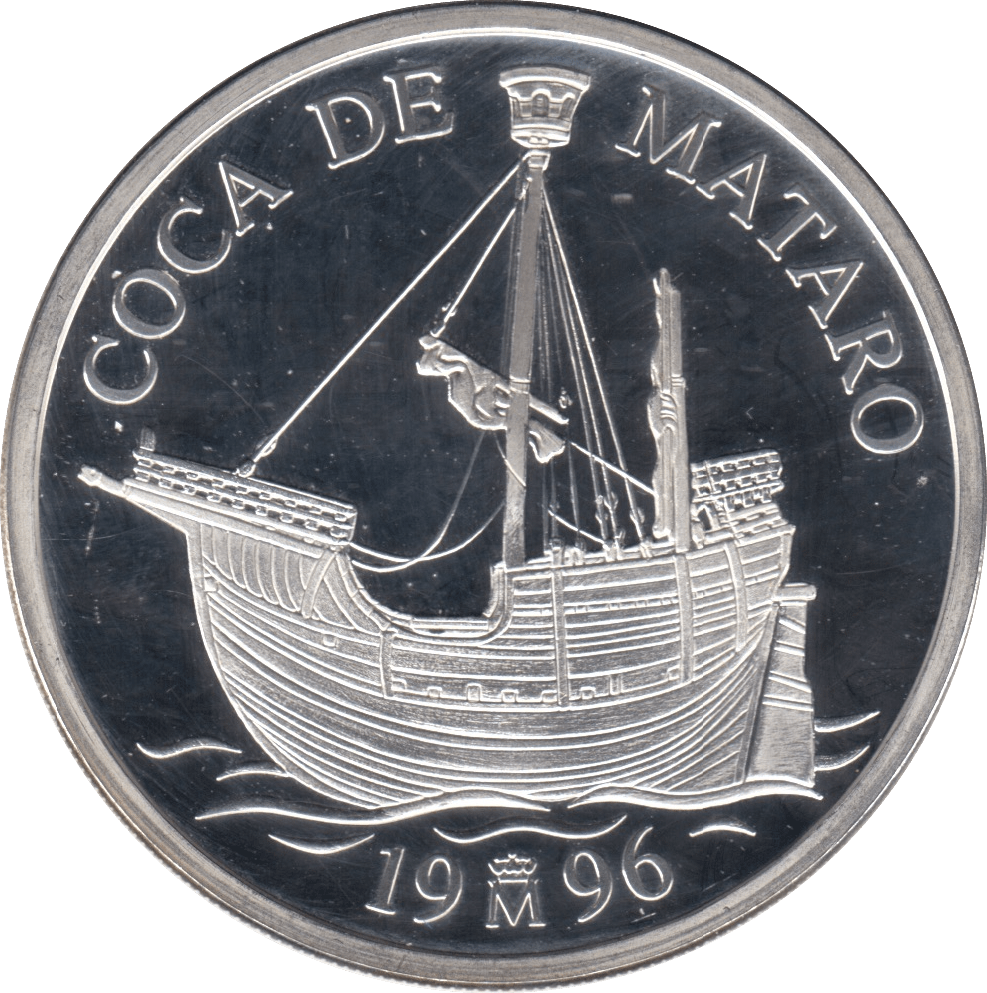 1996 SILVER PROOF FIVE ECU SPAIN - SILVER WORLD COINS - Cambridgeshire Coins