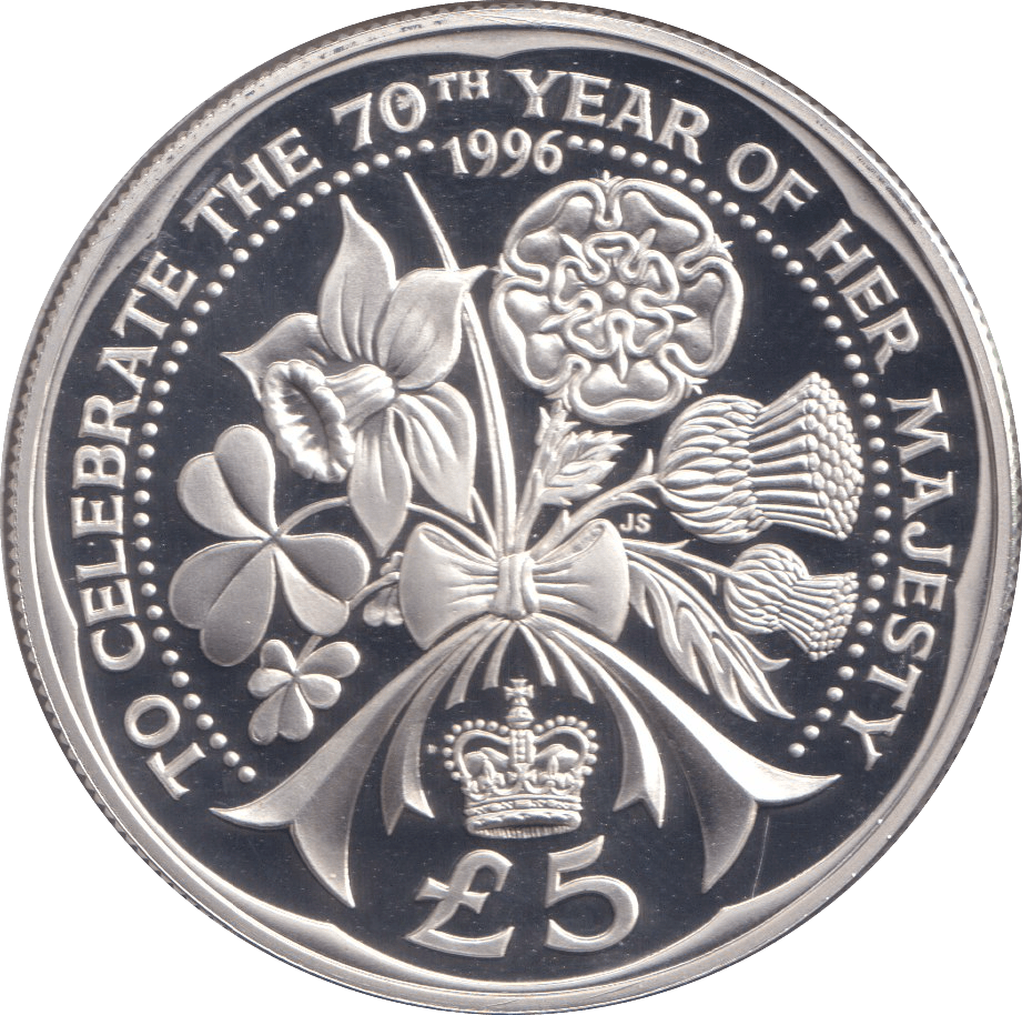 1996 SILVER PROOF FIVE POUNDS ALDERNEY - SILVER WORLD COINS - Cambridgeshire Coins