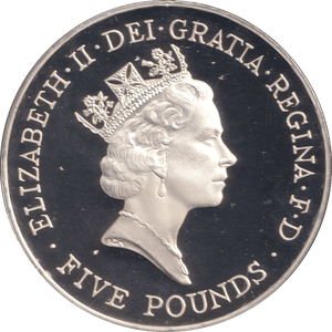 1996 SILVER PROOF FIVE POUNDS - Cambridgeshire Coins