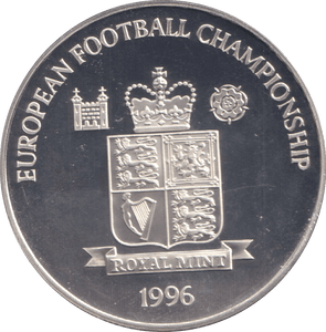 1996 SILVER PROOF FRANZ BECKENBAUER ROYAL MINT EUROPEAN FOOTBALL CHAMPIONS - SILVER WORLD COINS - Cambridgeshire Coins