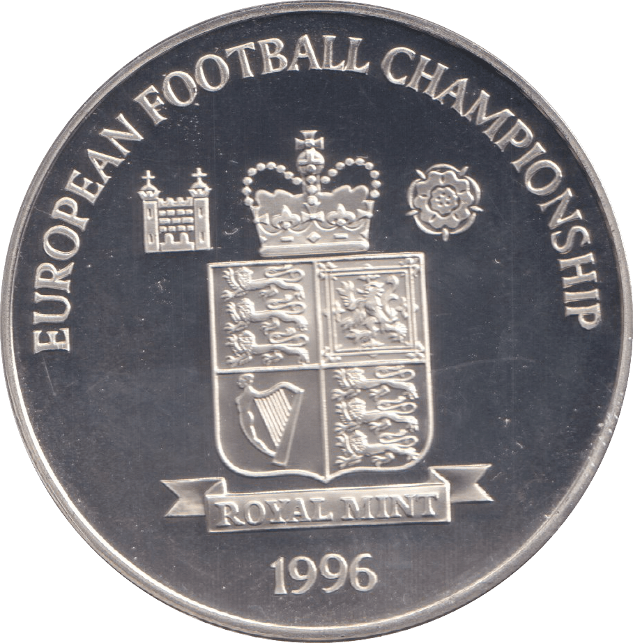 1996 SILVER PROOF FRANZ BECKENBAUER ROYAL MINT EUROPEAN FOOTBALL CHAMPIONS - SILVER WORLD COINS - Cambridgeshire Coins