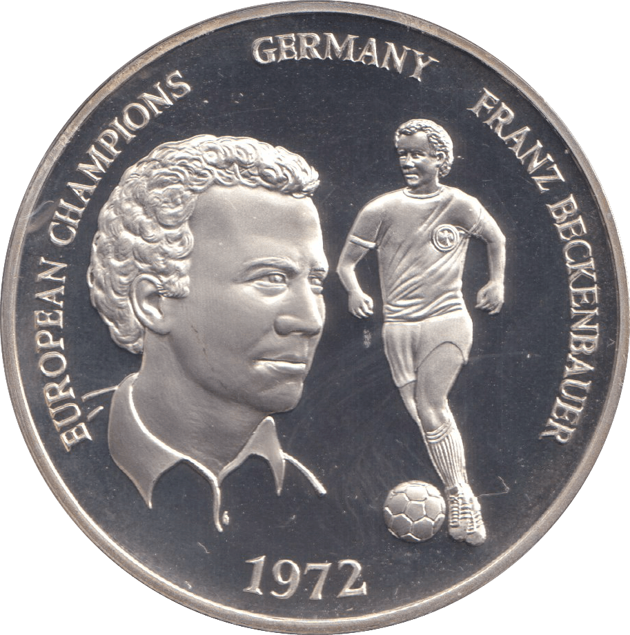 1996 SILVER PROOF FRANZ BECKENBAUER ROYAL MINT EUROPEAN FOOTBALL CHAMPIONS - SILVER WORLD COINS - Cambridgeshire Coins