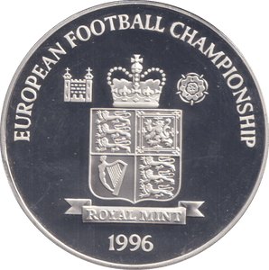 1996 SILVER PROOF GARY LINEKER ROYAL MINT EUROPEAN FOOTBALL CHAMPIONS - SILVER WORLD COINS - Cambridgeshire Coins