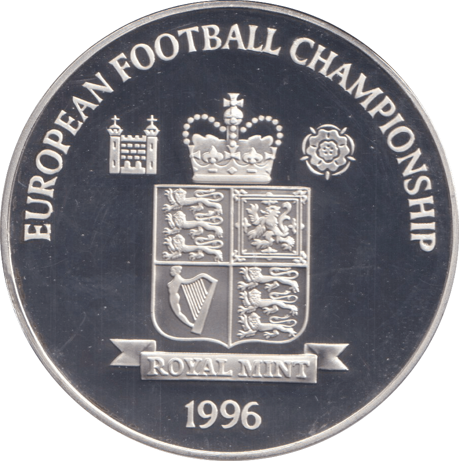 1996 SILVER PROOF GARY LINEKER ROYAL MINT EUROPEAN FOOTBALL CHAMPIONS - SILVER WORLD COINS - Cambridgeshire Coins