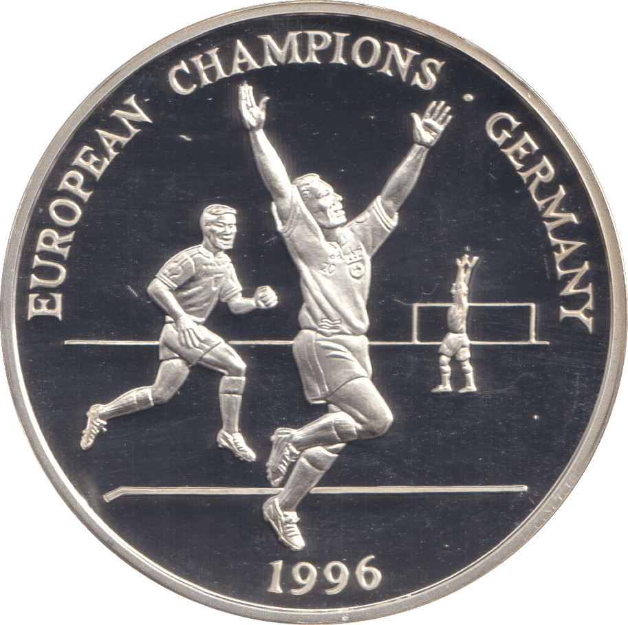 1996 SILVER PROOF GERMANY EUROPEAN FOOTBALL CHAMPIONSHIP - SILVER WORLD COINS - Cambridgeshire Coins