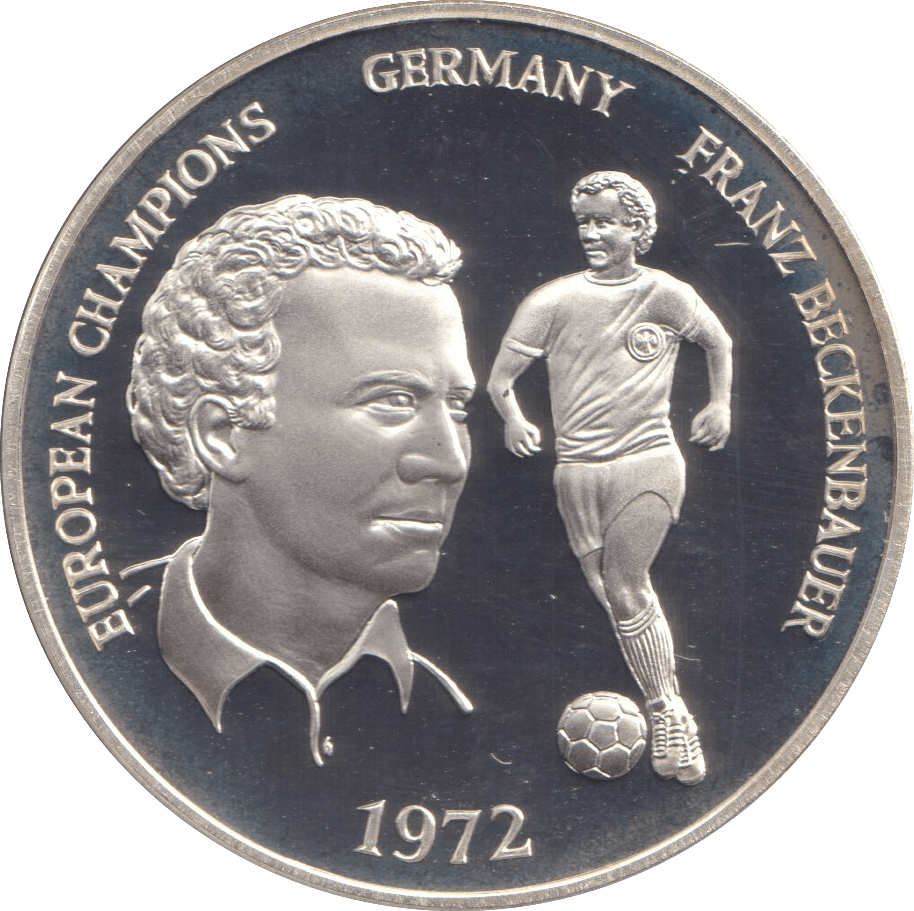 1996 SILVER PROOF GERMANY FRANZ BECKENBAUER EUROPEAN FOOTBALL CHAMPIONSHIP - SILVER WORLD COINS - Cambridgeshire Coins