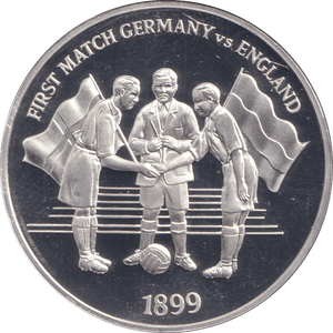 1996 SILVER PROOF GERMANY VS ENGLAND EUROPEAN FOOTBALL CHAMPIONSHIP - SILVER WORLD COINS - Cambridgeshire Coins