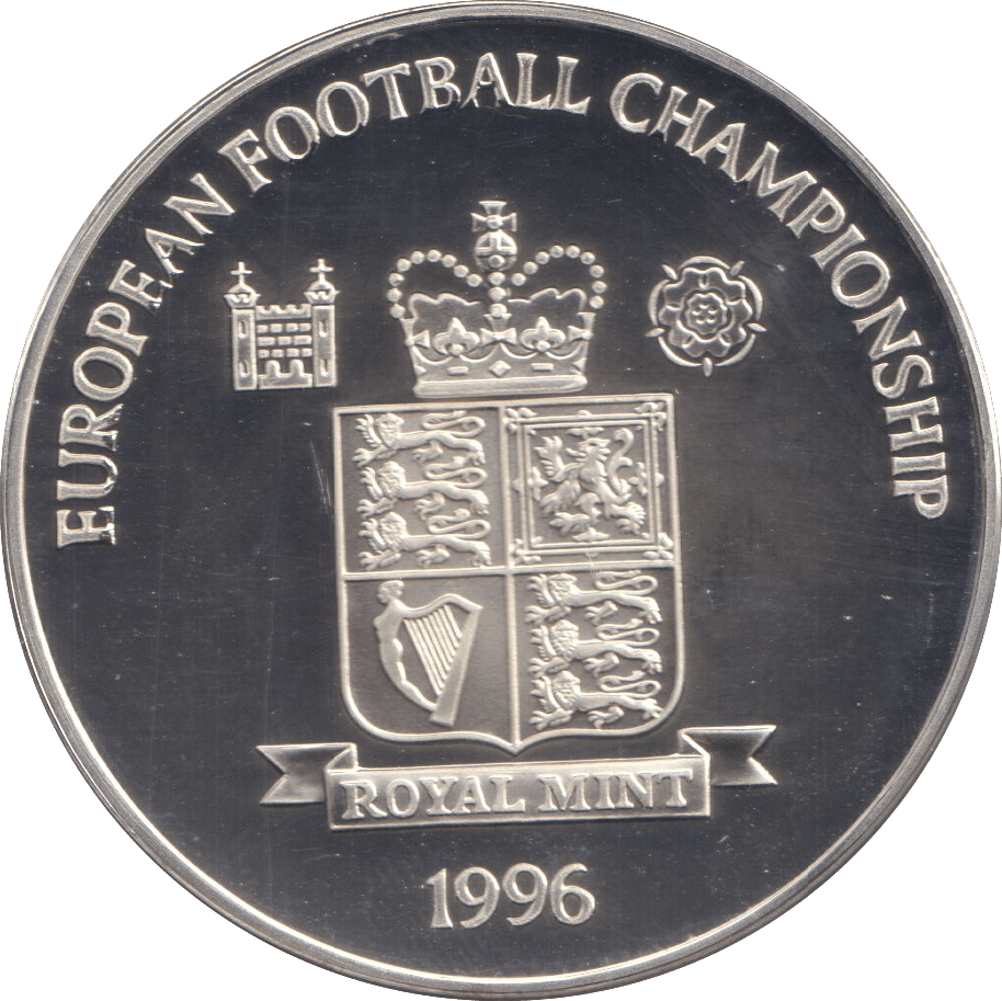 1996 SILVER PROOF GERMANY VS ENGLAND EUROPEAN FOOTBALL CHAMPIONSHIP - SILVER WORLD COINS - Cambridgeshire Coins