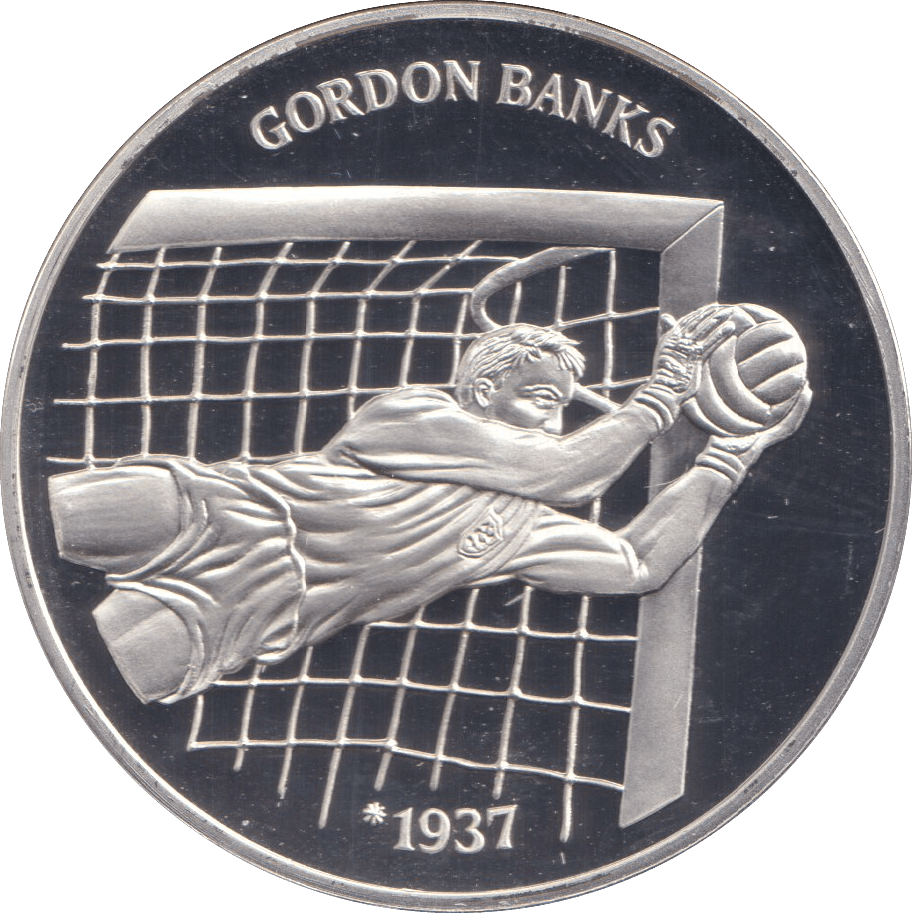 1996 SILVER PROOF GORDON BANKS EUROPEAN FOOTBALL CHAMPIONSHIP - SILVER WORLD COINS - Cambridgeshire Coins