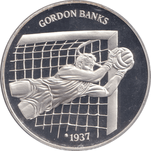 1996 SILVER PROOF GORDON BANKS ROYAL MINT EUROPEAN FOOTBALL CHAMPIONS - SILVER WORLD COINS - Cambridgeshire Coins