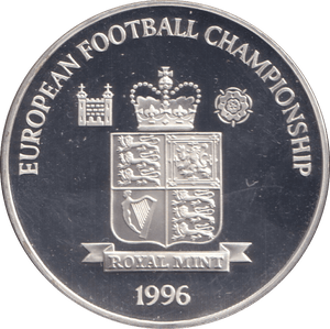 1996 SILVER PROOF GORDON BANKS ROYAL MINT EUROPEAN FOOTBALL CHAMPIONS - SILVER WORLD COINS - Cambridgeshire Coins