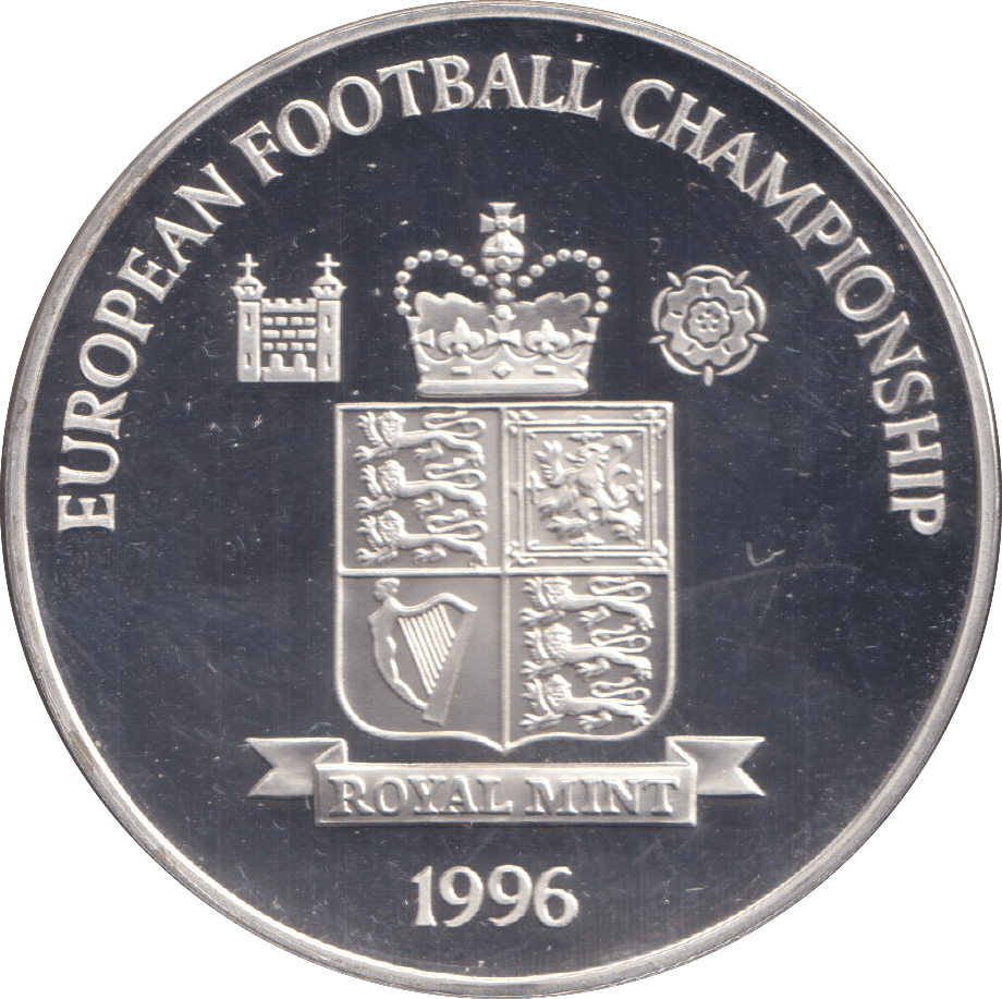1996 SILVER PROOF GORDON BANKS ROYAL MINT EUROPEAN FOOTBALL CHAMPIONS - SILVER WORLD COINS - Cambridgeshire Coins