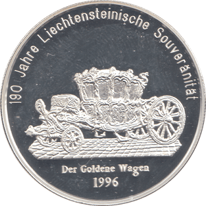 1996 SILVER PROOF LIECHTENSTEIN 20 EURO - WORLD COINS - Cambridgeshire Coins