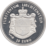 1996 SILVER PROOF LIECHTENSTEIN 20 EURO - WORLD COINS - Cambridgeshire Coins