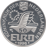1996 SILVER PROOF NETHERLANDS 50 EUROS - WORLD COINS - Cambridgeshire Coins