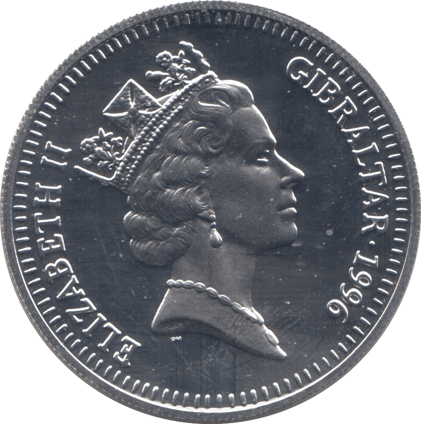 1996 SILVER PROOF ONE CROWN GIBRALTAR - SILVER WORLD COINS - Cambridgeshire Coins