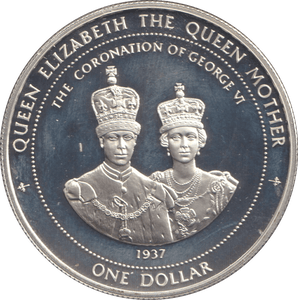 1996 SILVER PROOF ONE DOLLAR CORONATION OF GEORGE VI - SILVER WORLD COINS - Cambridgeshire Coins
