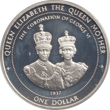 1996 SILVER PROOF ONE DOLLAR CORONATION OF GEORGE VI - SILVER WORLD COINS - Cambridgeshire Coins