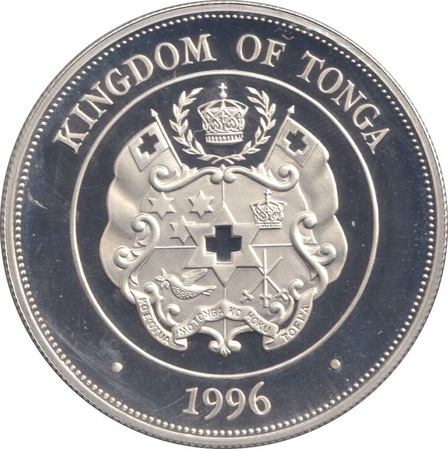 1996 SILVER PROOF ONE PA'ANGA CORONATION OF ELIZABETH - SILVER WORLD COINS - Cambridgeshire Coins