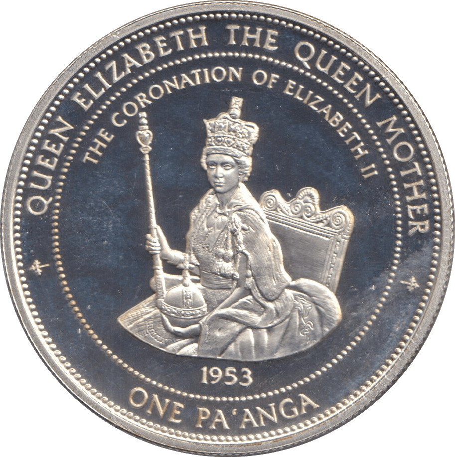 1996 SILVER PROOF ONE PA'ANGA CORONATION OF ELIZABETH - SILVER WORLD COINS - Cambridgeshire Coins