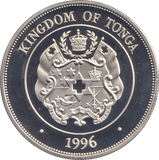1996 SILVER PROOF ONE PA'ANGA CROWN OF QUEEN MOTHER - SILVER WORLD COINS - Cambridgeshire Coins