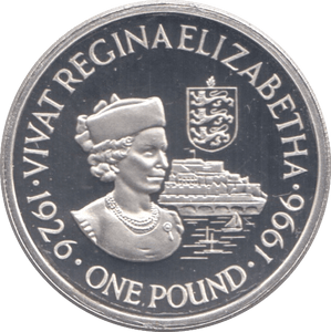 1996 SILVER PROOF ONE POUND GUERNSEY - SILVER WORLD COINS - Cambridgeshire Coins
