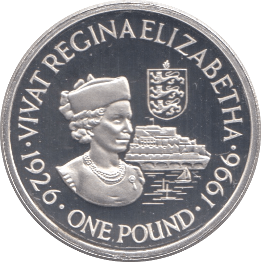 1996 SILVER PROOF ONE POUND GUERNSEY - SILVER WORLD COINS - Cambridgeshire Coins