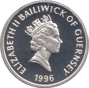 1996 SILVER PROOF ONE POUND GUERNSEY - SILVER WORLD COINS - Cambridgeshire Coins
